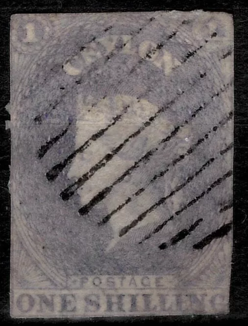 Ceylon year 1857 1 shilling postage stamp