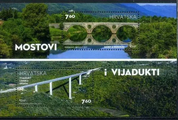 Croatia postage stamps year 2017 - Architecture Bridges and Viaducts MSS