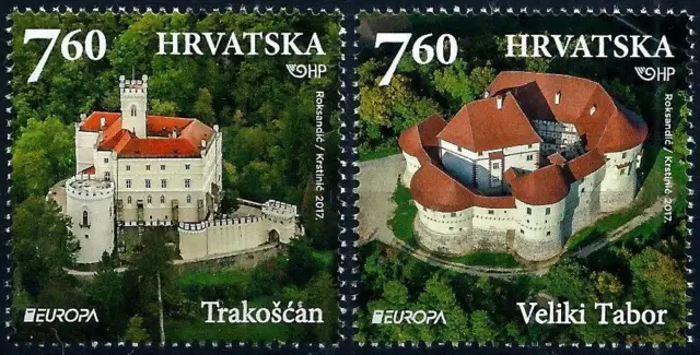 Croatia year 2017 EUROPA Stamps - Palaces and Castles