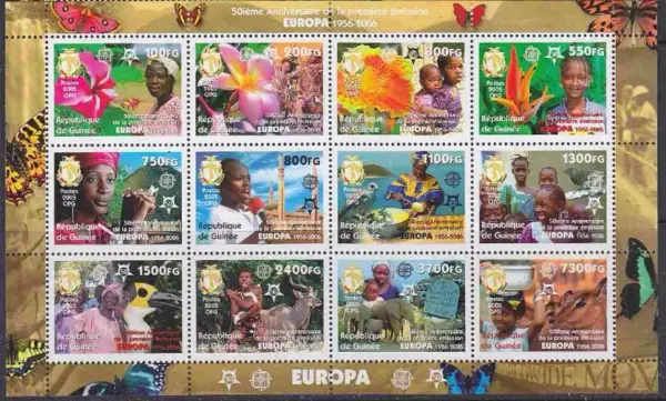 Guinee year 2006 Europa CEPT stamps set flowers cultures MNH