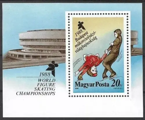 Hungary postage stamps year 1988 World Figure Skating Championships
