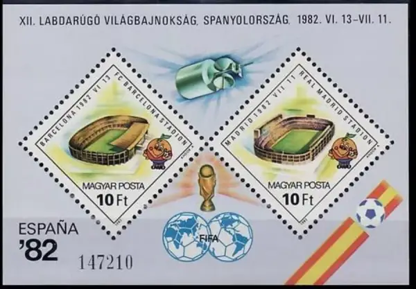 Hungary year 1982 Soccer stamps - World Cup Spain