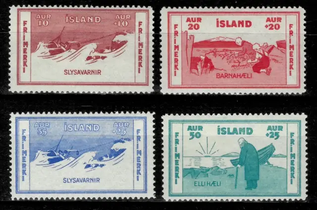 Iceland postage stamps year 1933 Charities set MNH