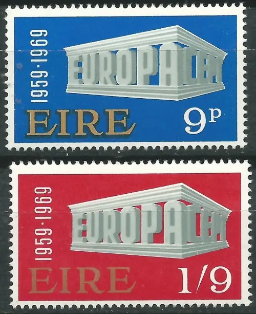 Ireland postage stamps year 1969 EUROPA Cept set MNH
