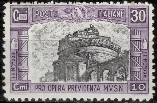 Italy stamp year 1930 National Militia c.30 Error color