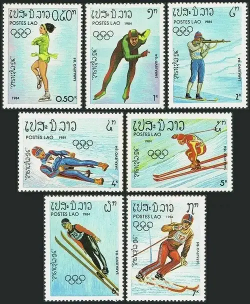 Laos stamps year 1984 Winter Olympic Games - Sarajevo full set