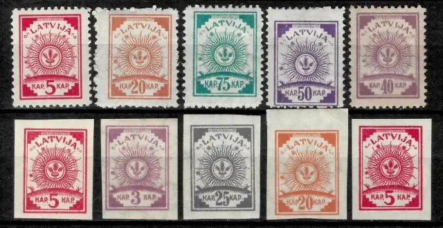 Latvia postage stamps year 1918 Unused lot