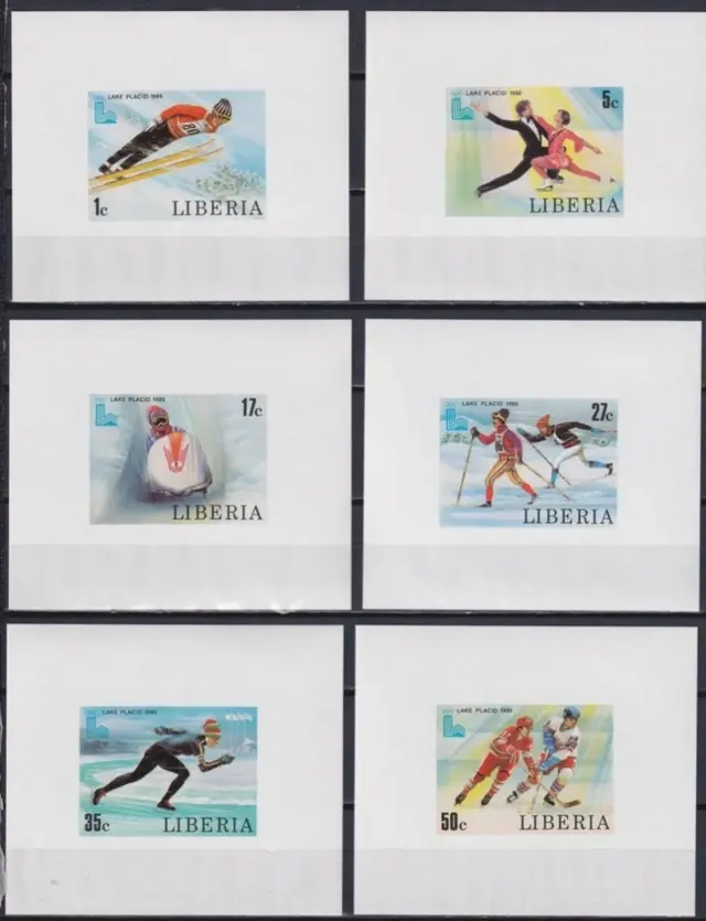 Liberia postage stamps year 1980 Winter Olympics Lake Placid- Complete set