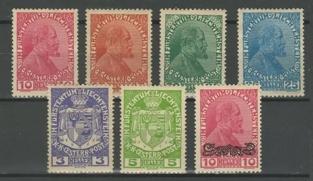 Liechtenstein postage stamps year 1918-20 Coat of Arms Prince Johann