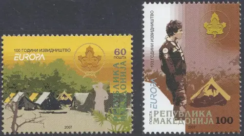 Macedonia postage stamps year 2007 Europa CEPT - Boy Scouts set