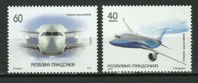 Macedonia stamps year 2012 Airplanes - MNH Set with error "Makdonija"