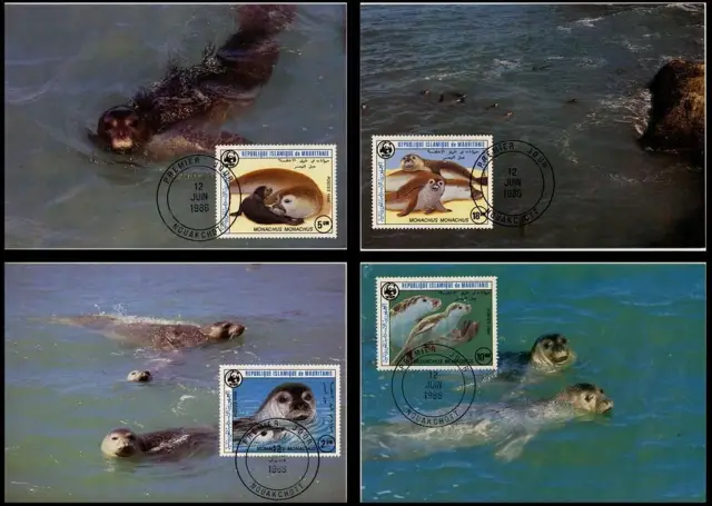 Mauritania year 1986 WWF Sea Dogs stamps set