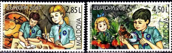 Moldova postage stamps year 2007 Europa Cept - 100 Years of Scouting