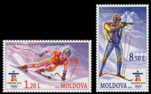 Moldova postage stamps year 2010 Winter Olympic Games Vancouver