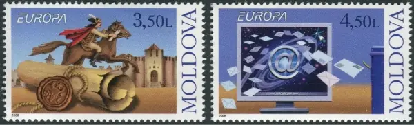 Moldova year 2008 EUROPA Stamps - Letters