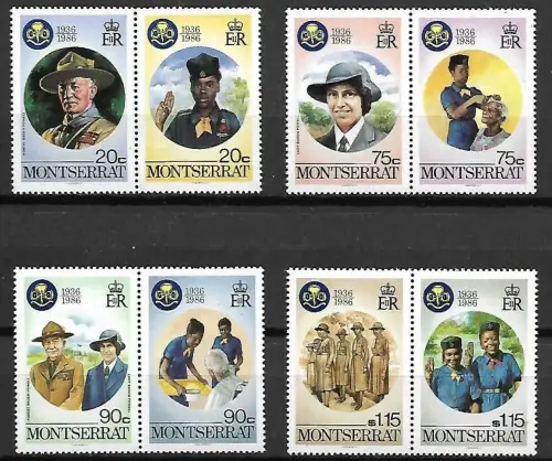 Montserrat postage stamps year 1986 Scouting - Anniversary of Girl Guides