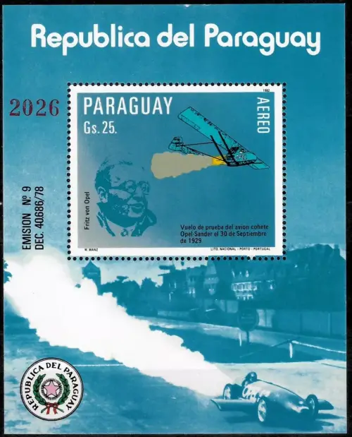 Paraguay stamps year 1983 Airmail - German Rocket Technology