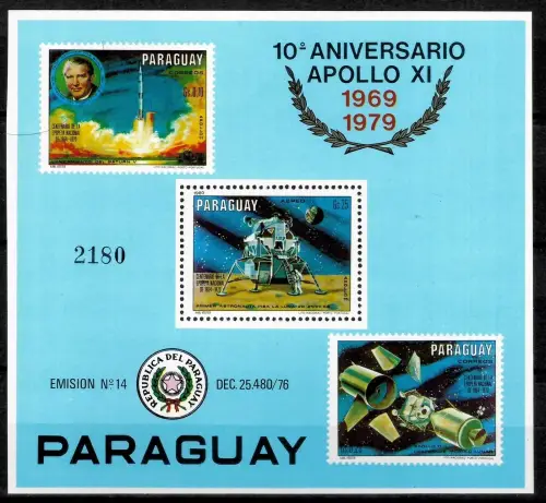 Paraguay stamps year 1980 Airmail - First Manned Moon Landing