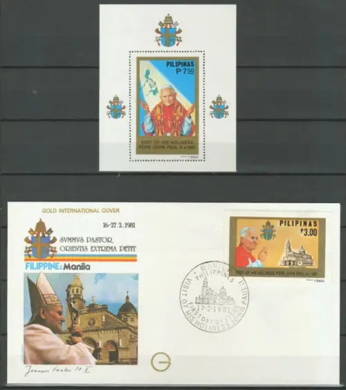 Philippines postage stamps year 1981 Visit Pope John Paul