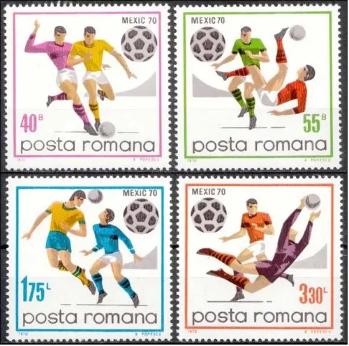 Romania year 1970 stamps Soccer - football Mexico World Cup
