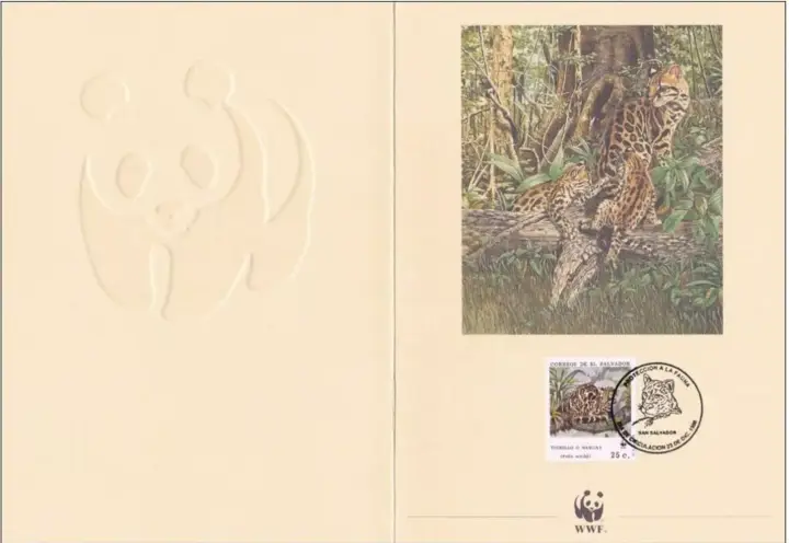 San Salvador stamps year 1991 Margay WWF FD card