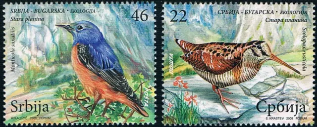 Serbia postage stamps year 2009  Fauna Birds set