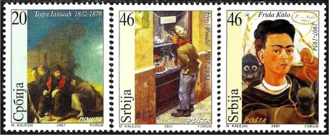 Serbia postage stamps year 2007 Art -Serbian Painters