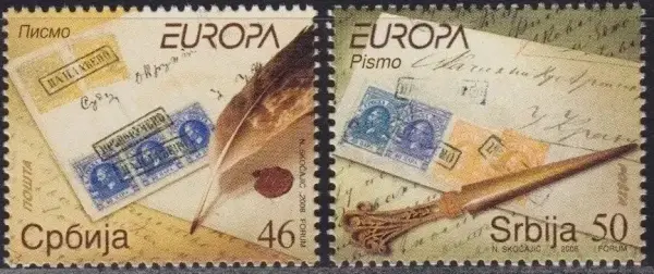 Serbia year 2008 Europa Cept stamps - Writing Letters