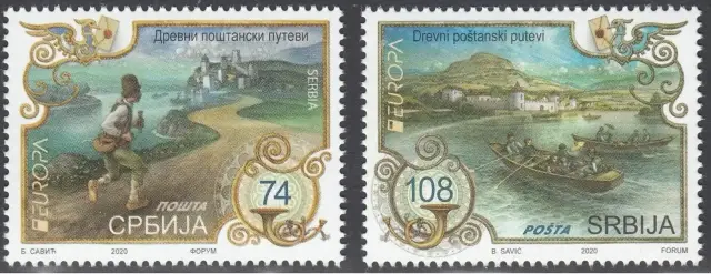 Serbia year 2020 EUROPA Stamps - Ancient Postal Routes