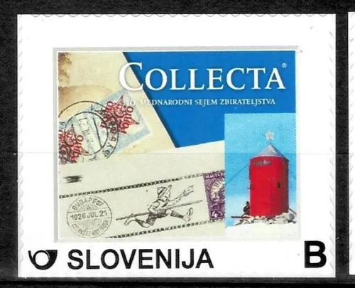 COLLECTA and Personalized Stamps Regular Issue: COLLECTA almost certainly had a personalized stamp (Moja Znamka) or a special souvenir sheet issued for every year of the fair between 2010 and 2020. Sponsor/Participant: Pošta Slovenije is a major partner and participant in the COLLECTA fair, and the personalized stamp program is a primary tool for commemorating such events. The stamps often feature the fair's logo, a mascot, or an image related to the fair's theme for that year