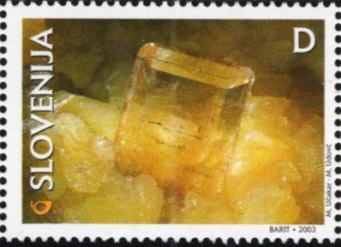 Slovenia year 2003 Minerals stamp -Barite