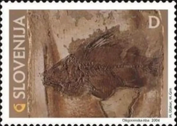 Slovenia year 2004 Fossils - Fish postage stamp