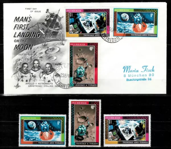 Trinidad Tobago stamps year 1969 1st Manned Moon Landing - Apollo 11