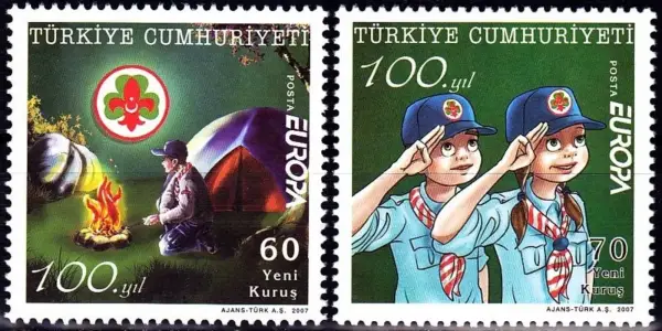 Turkey postage stamps year 2007 Europa Cept - 100 Years of Scouting