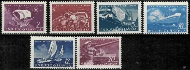 Yugoslavia postage stamps year 1950 Navy day MNH set