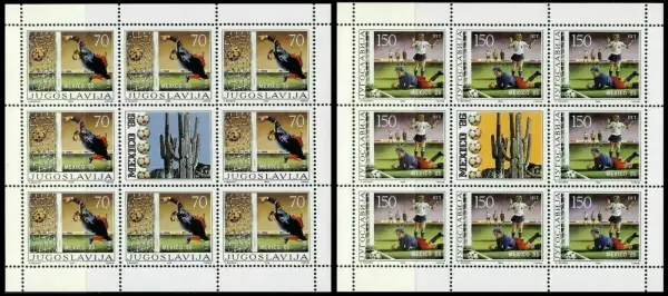 Yugoslavia postage stamps year 1986 FIFA Football World Cup Mexico