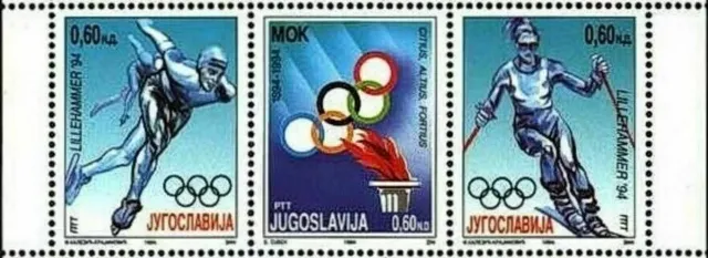 Yugoslavia postage stamps year 1994 Winter Olympics Games Lillehammer
