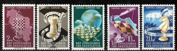 Yugoslavia stamps year 1950 Chess Olympiad in Dubrovnik MNH