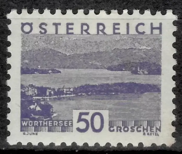 Austria postage stamp year 1932 50g Landscapes MH