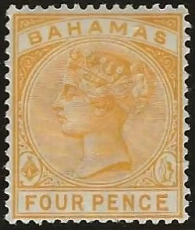 Bahamas postage stamp year 1890 4 Pence SG 53 Unused