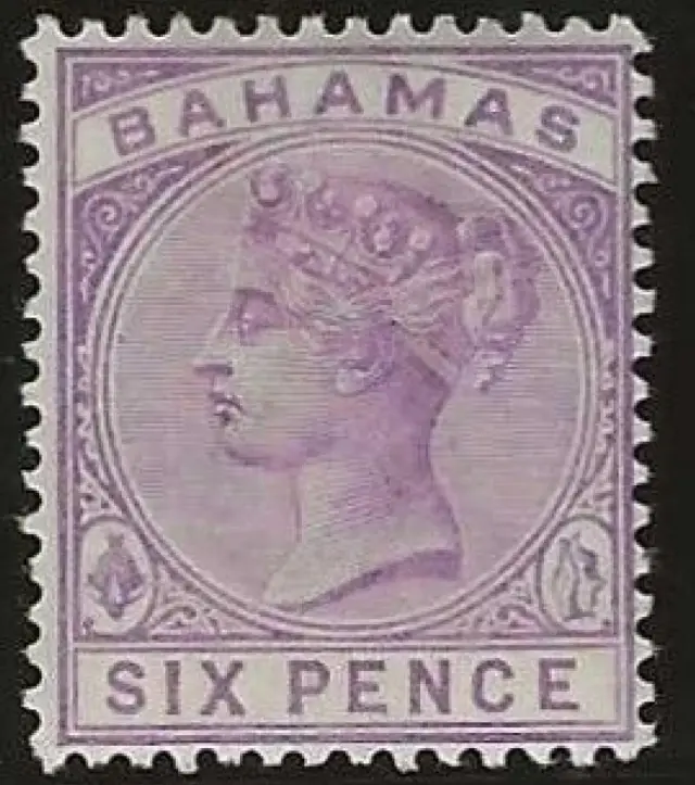Bahamas postage stamps year 1890 6 Pence SG 54 Unused