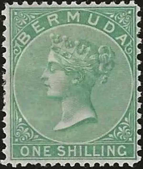 Bermuda postage stamp year 1865 1 shilling