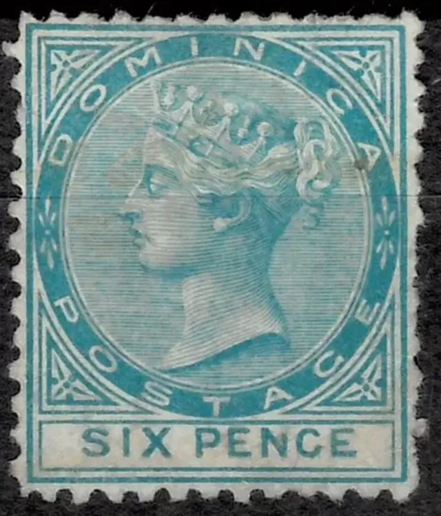 Dominica year 1874 6 Pence stamp Unused MNG