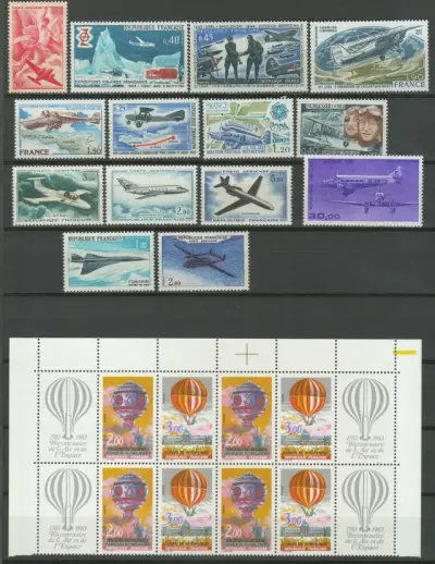 France Aviation postage stamps year 1950-1980 MNH
