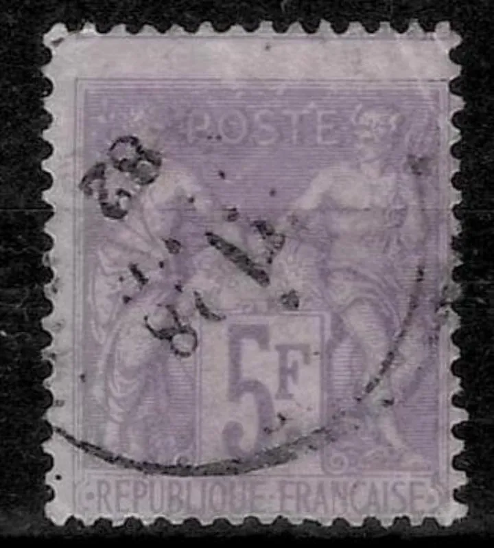 France postage stamp year 1877 5 Fr SG278 Used