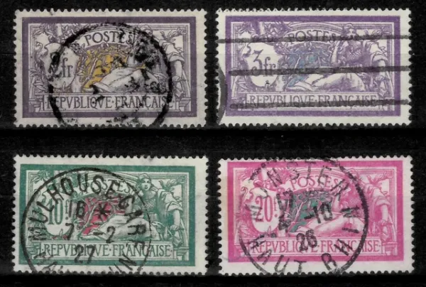 France postage stamps year 1900 -1926 2 - 20 Francs Used