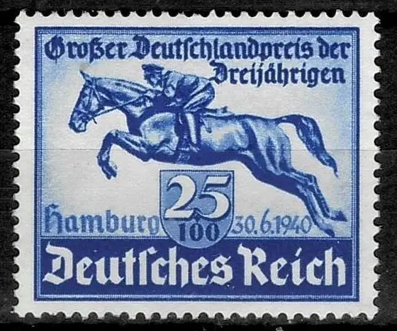German Reich year 1940 Hamburg Derby stamp MNH