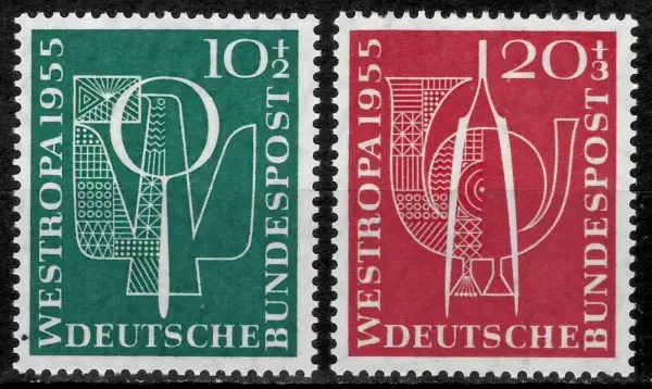 Germany BRD postage stamps year 1955 Pigeon Horn - Dusseldorf MNH