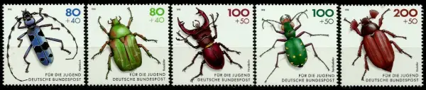 Germany postage stamps year 1993 Insects - Beetles MNH set