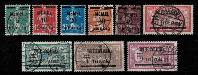 Germany - Memel postage stamps year 1920 French stamps Overprinted "Memel"